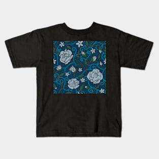 Vine Rose Seamless Pattern Kids T-Shirt